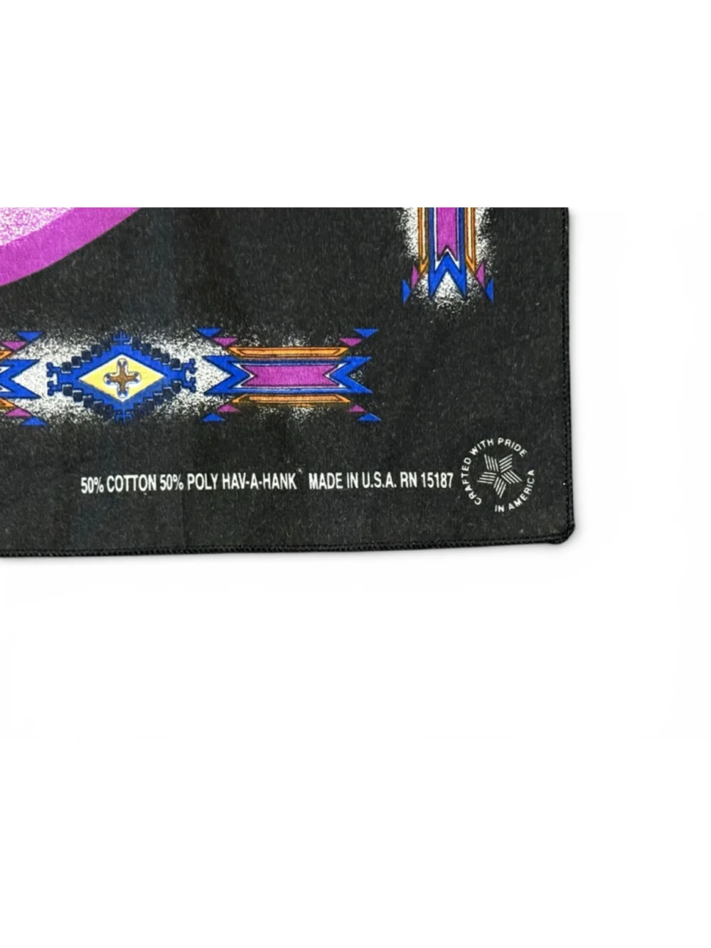 Vtg 1980s Hay-A-Hank Southwestern Native American Dancer Bandana 21x21 RN15187